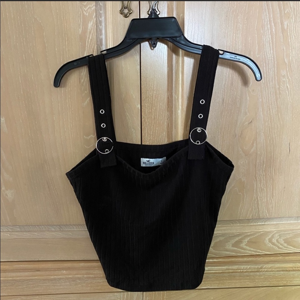 Hollister black cropped tank top